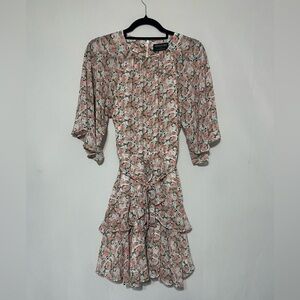 Minkpink floral tiered ruffle mini dress